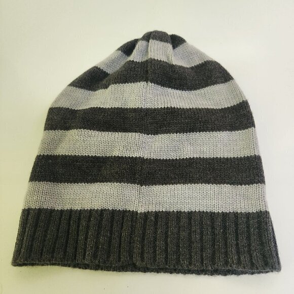 Michael Michael Kors Two Tone Gray Striped Beanie Unisex One Size - Picture 3 of 5